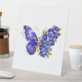 Signe De Table Papillon saphir à fleurs (In SItu)