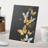 Signe De Table Papillons blancs et dorés (In SItu)