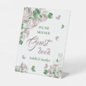 Signe De Table papillons de fleurs pourpres table (Recto)