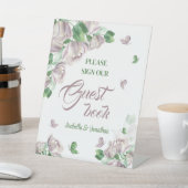 Signe De Table papillons de fleurs pourpres table (In SItu)