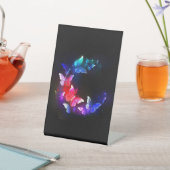 Signe De Table Papillons de nuit Neon brillants sur arrière - pla (In SItu)