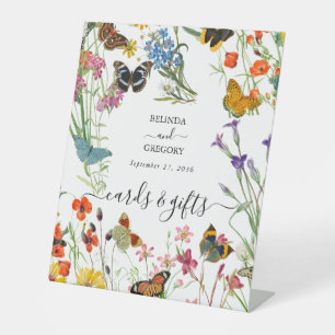 Signe De Table Papillons fleur sauvage Cartes de mariage florales