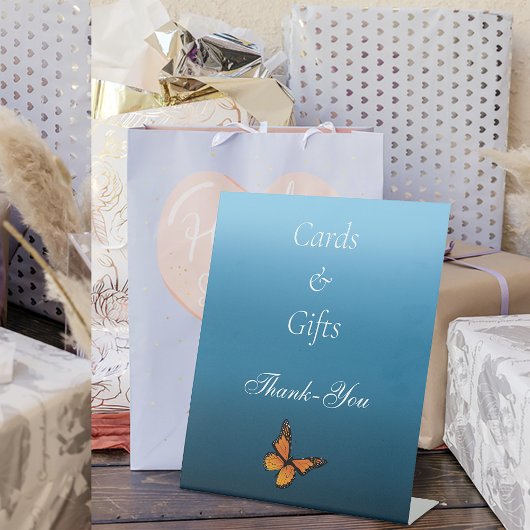 Signe De Table Papillons Monarque Blue Ombre