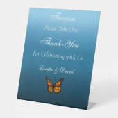 Signe De Table Papillons Monarque Blue Ombre (Recto)