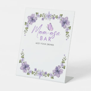 Signe De Table Papillons pourpres Aquarelle Wildflo Mom-osa Bar