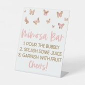 Signe De Table Papillons roses Brunch Mimosa Bar (Recto)