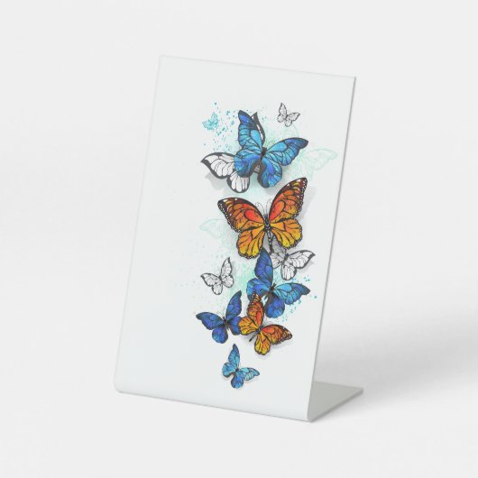 Signe De Table Papillons volants Morpho et Monarch (Recto)