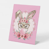 Signe De Table Pâques mignonne Floral Bunny Leopard cadeau (Recto)