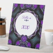 Signe De Table Parapluie violet & coeurs .7 (In SItu)