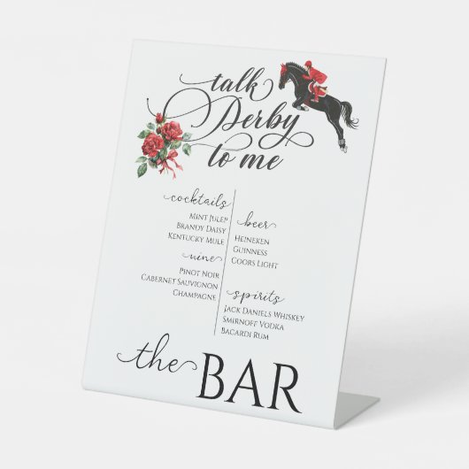 Signe De Table Parlez Derby À Moi Course Hippique Course Cheval B (Recto)