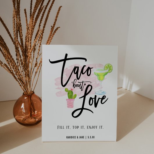 Signe De Table Parlons Amour Enseigne de Présentation Bar à Tacos