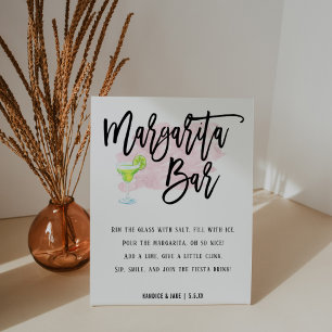 Signe De Table Parlons d'Amour Bar à Margaritas Enseigne de Piéde