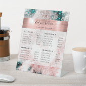 Signe De Table Parties scintillant Aquarelle Rose Gold Foil Tarif (In SItu)