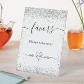 Signe De Table Parties scintillant argent blanc scintille faveurs (In SItu)