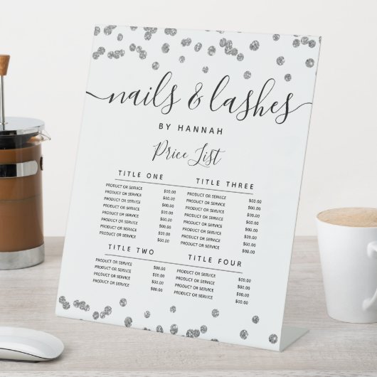 Signe De Table Parties scintillant Argent Confetti Salon Menu Pri (In SItu)