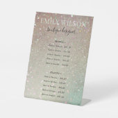 Signe De Table Parties scintillant Chic Green Rose Aqua Prix Serv (Recto)