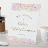 Signe De Table parties scintillant d'aquarelle rose | Première co (In SItu)