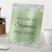 Signe De Table Parties scintillant d'argent Mint Green Foil 16e a (In SItu)