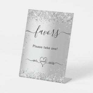 Signe De Table Parties scintillant d'argent scintille faveurs des