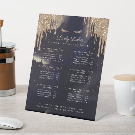 Signe De Table Parties scintillant de Glam Marine & Gold Services (In SItu)