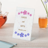 Signe De Table Parties scintillant d'invitation fleurs rose et bl (In SItu)