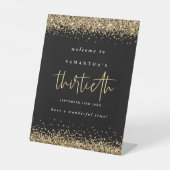Signe De Table Parties scintillant d'or Bienvenue 30e anniversair (Recto)