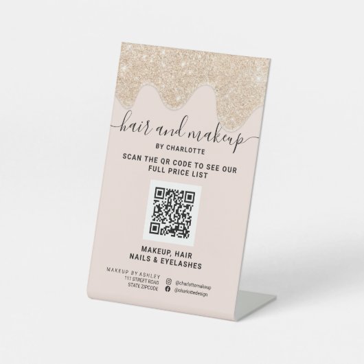 Signe De Table parties scintillant d'or filly goutte-à-goutte pou (Recto)