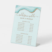 Signe De Table Parties scintillant d'or Marbre bleu Agate Prix de (Recto)