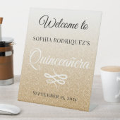 Signe De Table Parties scintillant d'or Quinceañera 15e anniversa (In SItu)