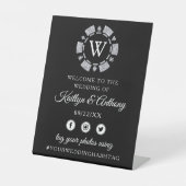 Signe De Table Parties scintillant en argent Monogram Poker Chip  (Recto)