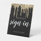 Signe De Table Parties scintillant en or noir - signature (Recto)