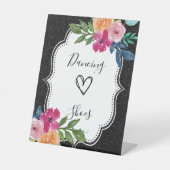 Signe De Table Parties scintillant noire et floral arc-en-ciel fl (Recto)