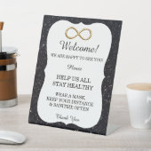 Signe De Table Parties scintillant noire Gold Infinity Mariage Sé (In SItu)