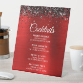 Signe De Table Parties scintillant Noire Rouge Foil Cocktails Bar (In SItu)