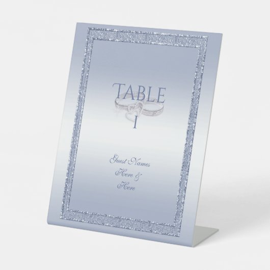 Signe De Table Parties scintillant périphérique et anneaux Mariag (Recto)