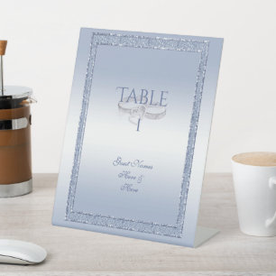 Signe De Table Parties scintillant périphérique et anneaux Mariag