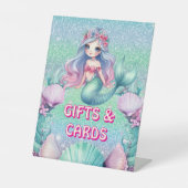 Signe De Table Parties scintillant Purple Sirène anniversaire cad (Recto)