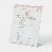 Signe De Table Parties scintillant rose Cupcake Marble Bakou Menu (Recto)