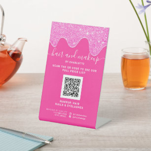 Signe De Table parties scintillant rose néon goutte-à-goutte pour