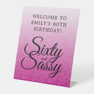 Signe De Table Parties scintillant rose Ombre 60 Sassy 60e annive