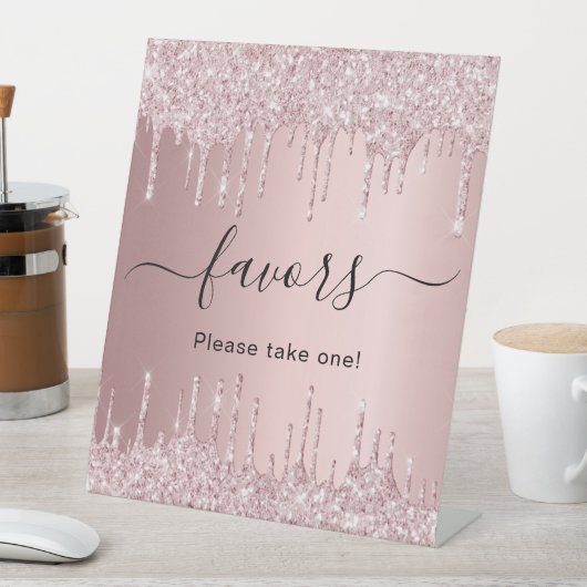 Signe De Table Parties scintillant rose vif goutte-à-goutte les f (In SItu)