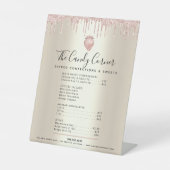 Signe De Table Parties scintillant roses Lecteurs de fraise Menu  (Recto)