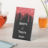 Signe De Table Parties scintillant rouge noir gouttes de sucrerie (In SItu)