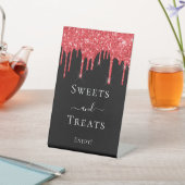 Signe De Table Parties scintillant rouge noir gouttes de sucrerie (In SItu)