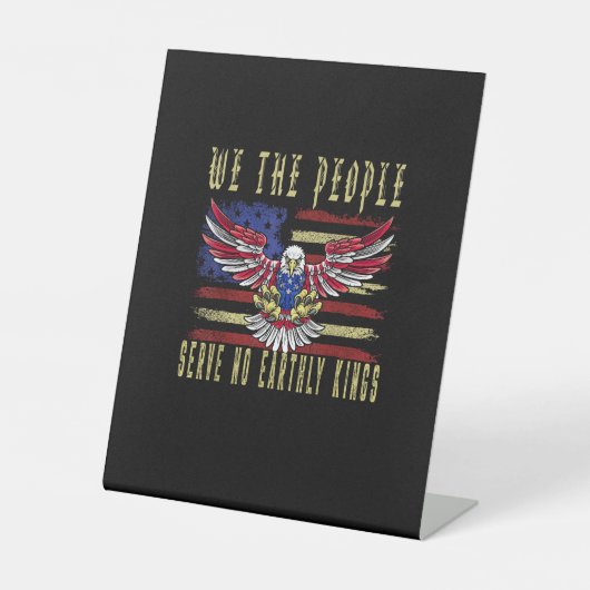 Signe De Table Pas de rois en Amérique Nous, le peuple, ne servon (Recto)