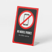 Signe De Table Pas de téléphones portables (Recto)