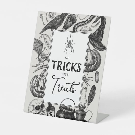 Signe De Table Pas De Trucs Juste Traiter La Fête D'Halloween (Recto)