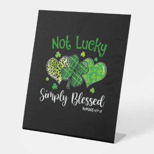 Signe De Table Pas Lucky Simplement Bienheureux Shamrock chrétien