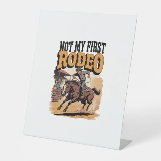 Signe De Table Pas mon premier Rodeo Horse pays Western (Recto)