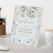 Signe De Table Pastel Art Nouveau Fleur Papillon Bébé Fille (In SItu)